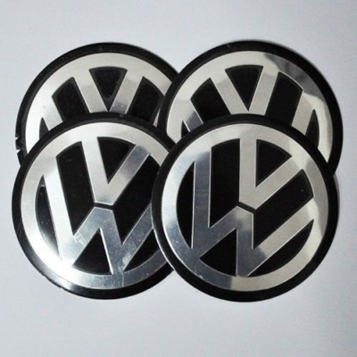 VW Sticker Aluminum Size 90mm Emblem Logo Set of 4